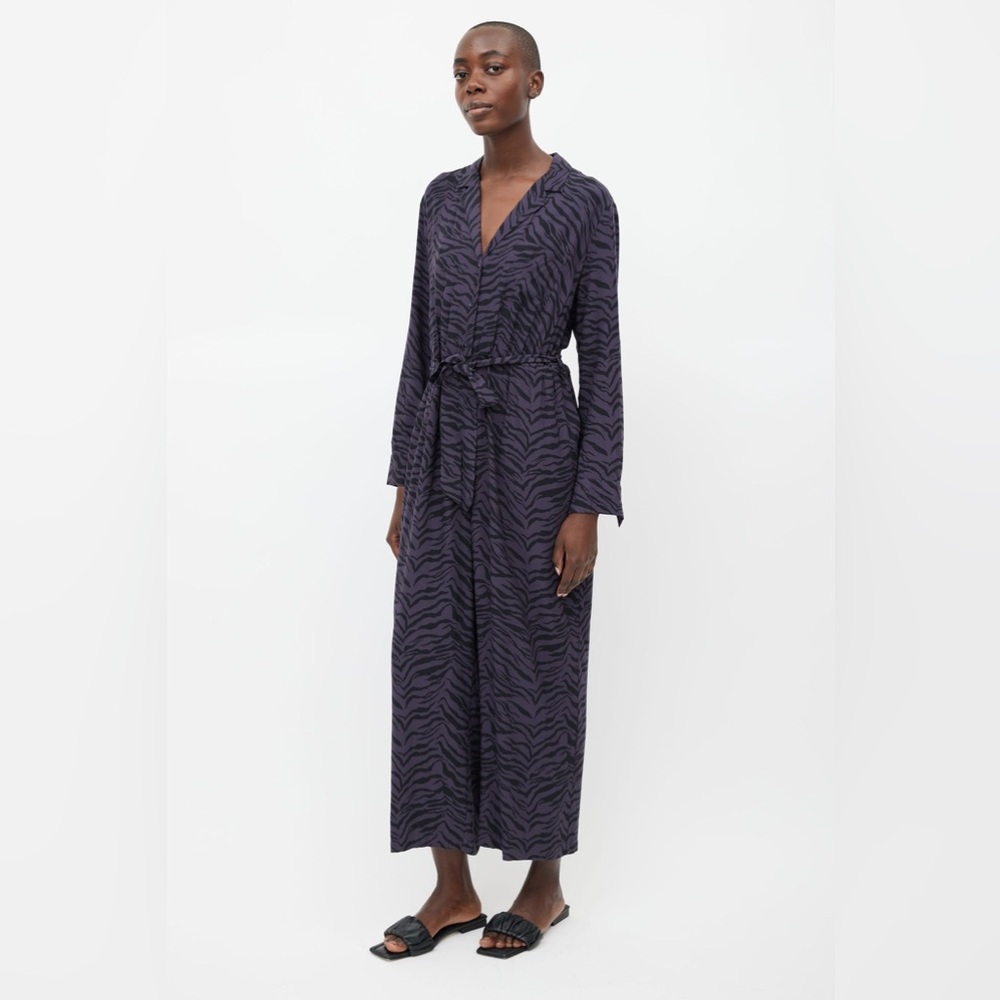 Rails Callan Charcoal Tiger Stripe Print Cropped Wide Leg Jumpsuit